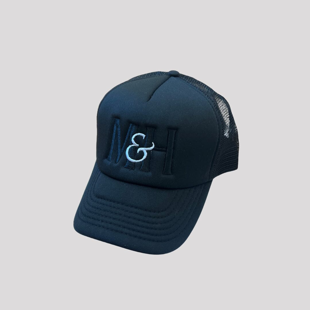Black & Black Fronted Trucker Cap Accessories Millichamp and Hall