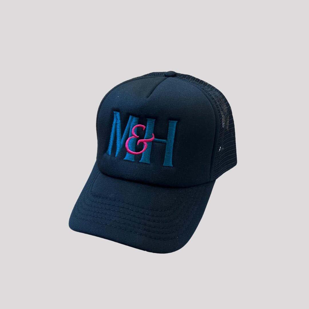 Teal & Black Fronted Trucker Cap Accessories Millichamp and Hall