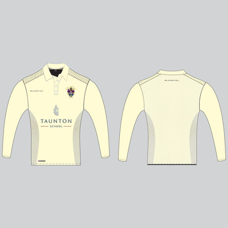 Taunton Vale White Cricket Shirt (Long sleeve) Millichamp and Hall