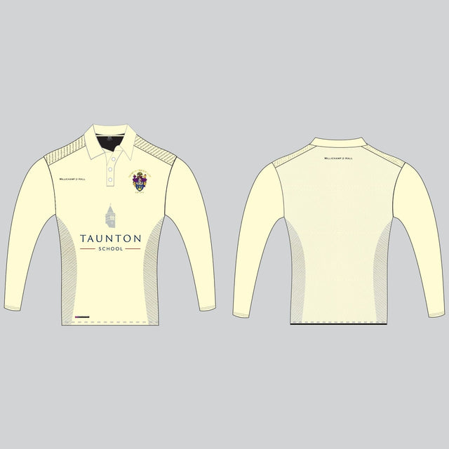 Taunton Vale White Cricket Shirt (Long sleeve) Millichamp and Hall