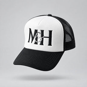 Black & White Fronted Trucker Cap Accessories Millichamp and Hall