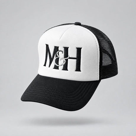 Black & White Fronted Trucker Cap Accessories Millichamp and Hall