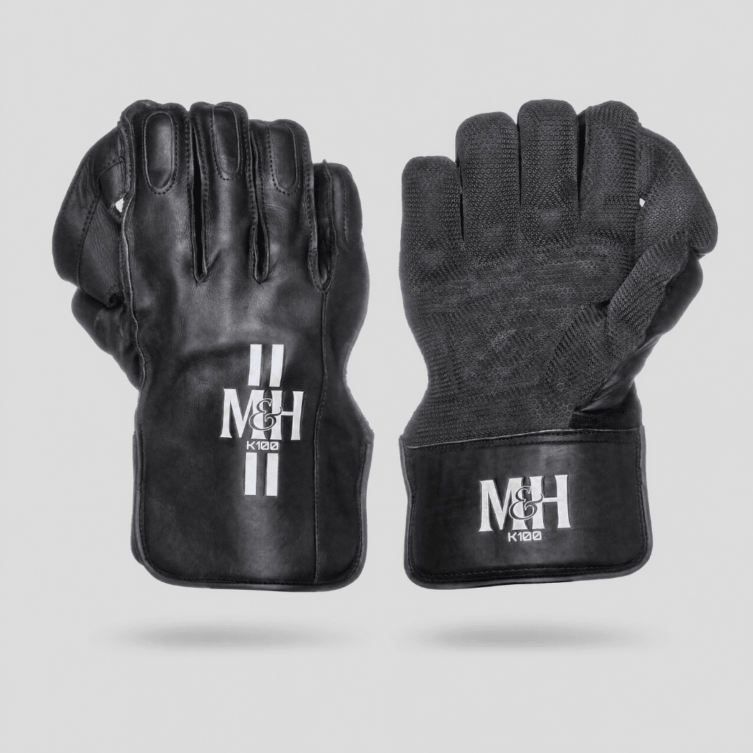 K100 Wicket Keeping Gloves Black Wicketkeeping Millichamp and Hall