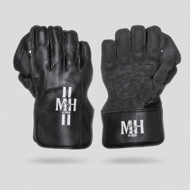 K100 Wicket Keeping Gloves Black Wicketkeeping Millichamp and Hall