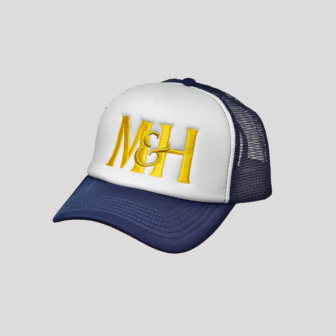 Gold & White Fronted Trucker Cap Accessories Millichamp and Hall