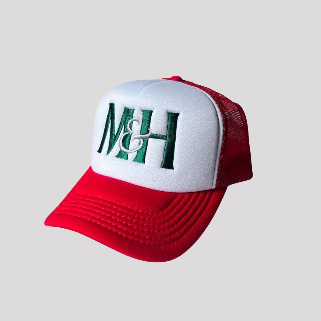 Green & Red Fronted Trucker Cap Accessories Millichamp and Hall