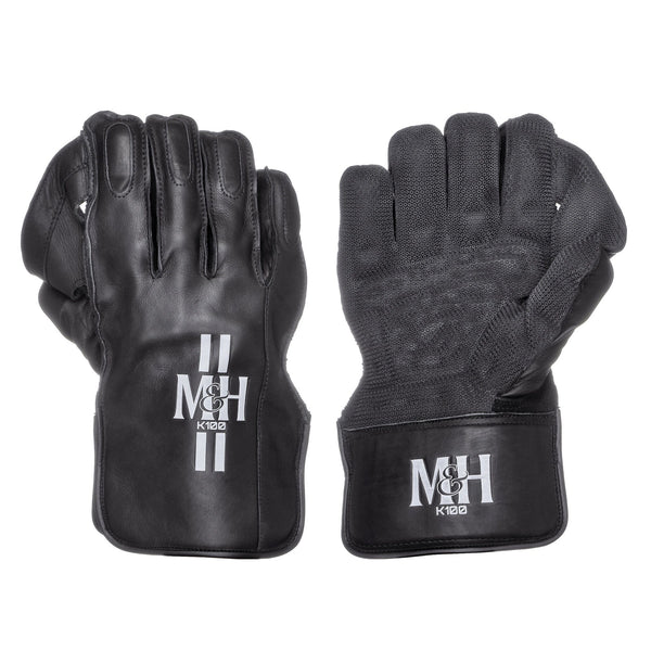 K100 Wicket Keeping Gloves Black Wicketkeeping Millichamp and Hall