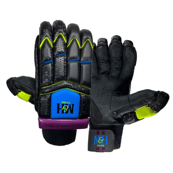 PS100 Black Batting Gloves Batting Gloves Millichamp and Hall